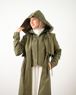 Zippered Waterproof Coat Olive C502