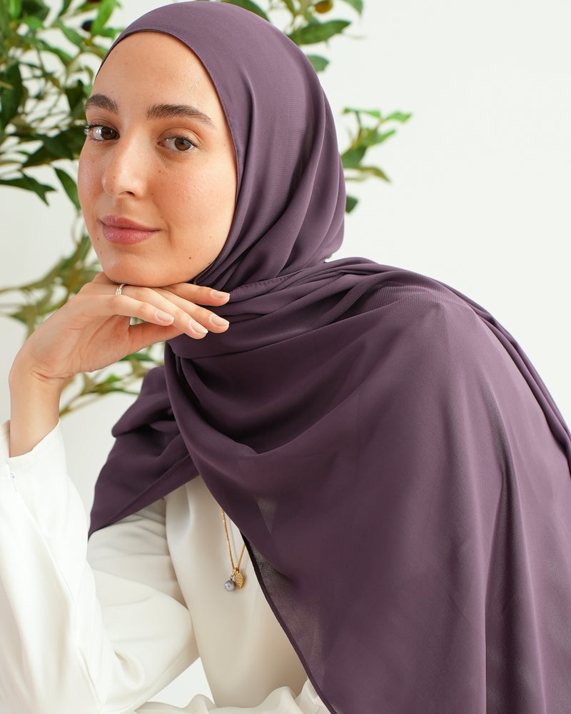 Soft Cotton Chiffon Scarf Lavender