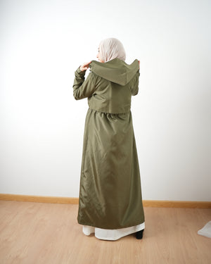 Zippered Waterproof Coat Olive C502