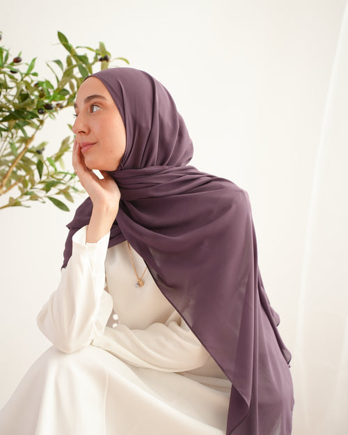 Soft Cotton Chiffon Scarf Lavender