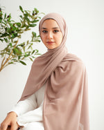 Soft Cotton Chiffon Scarf Nude