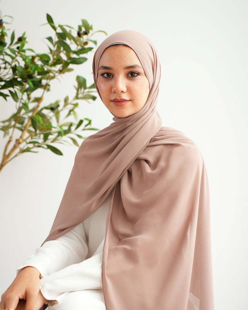 Soft Cotton Chiffon Scarf Nude