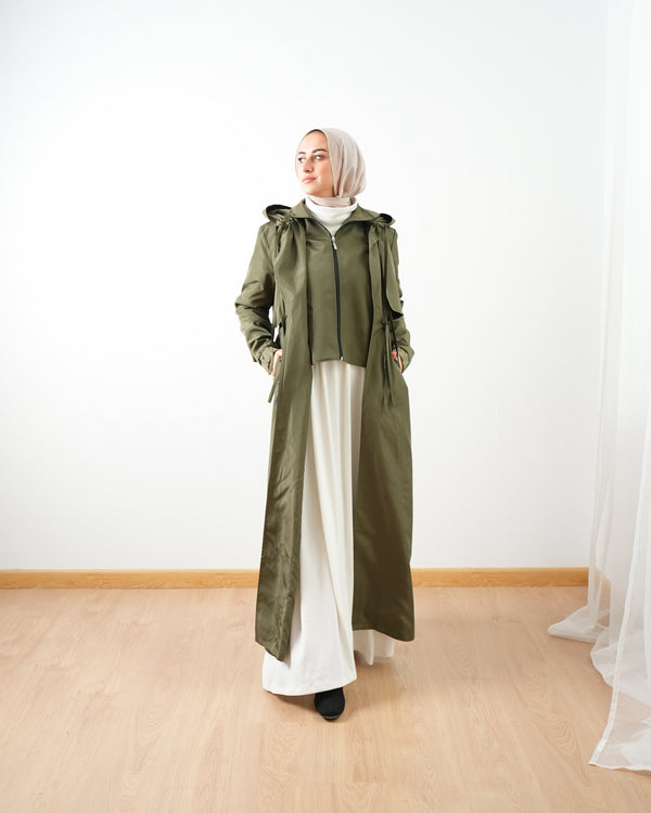 Zippered Waterproof Coat Olive C502