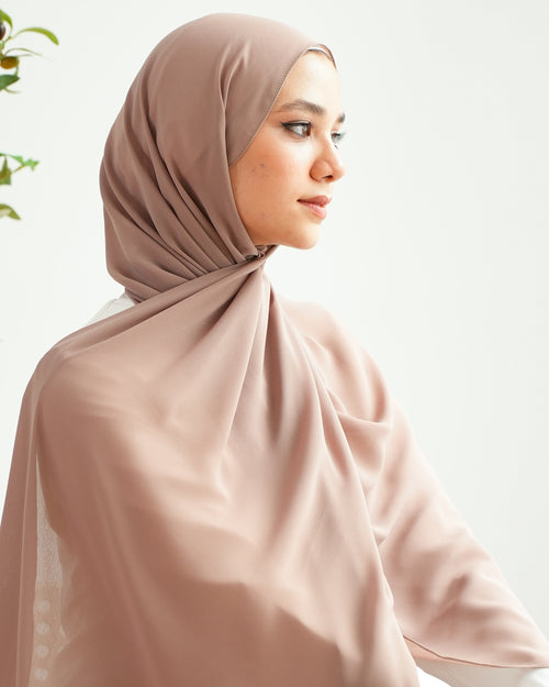 Soft Cotton Chiffon Scarf Nude