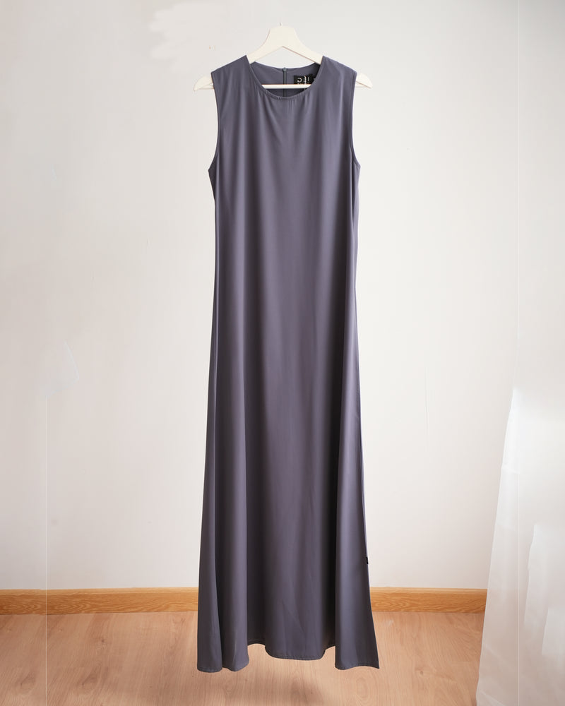 Basic Sleeveless Dress Grey C1