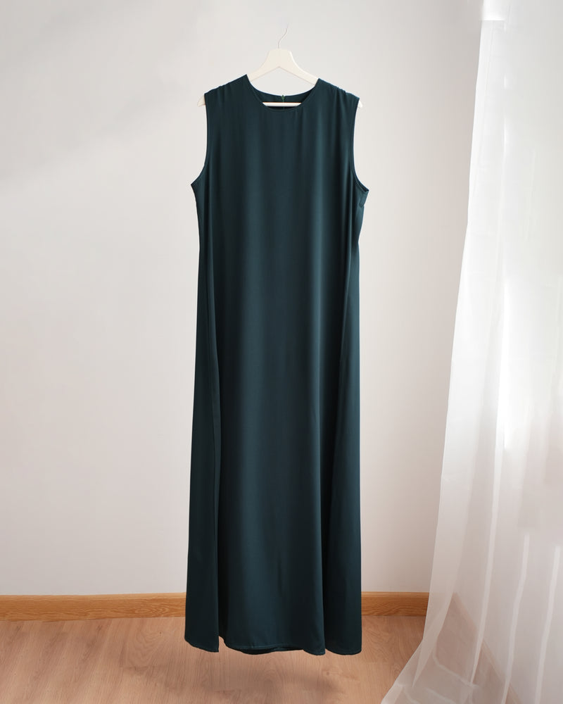 Basic Sleeveless Dress Teal C1