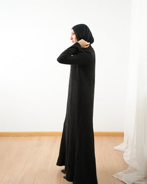Heavy Rib Knit Maxi Dress Black C1661