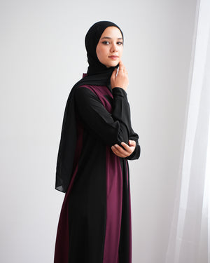 Silk Abaya Burgundy C251
