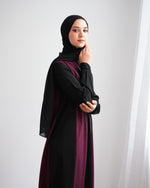 Silk Abaya Burgundy C251