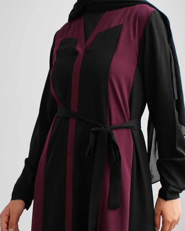 Silk Abaya Burgundy C251