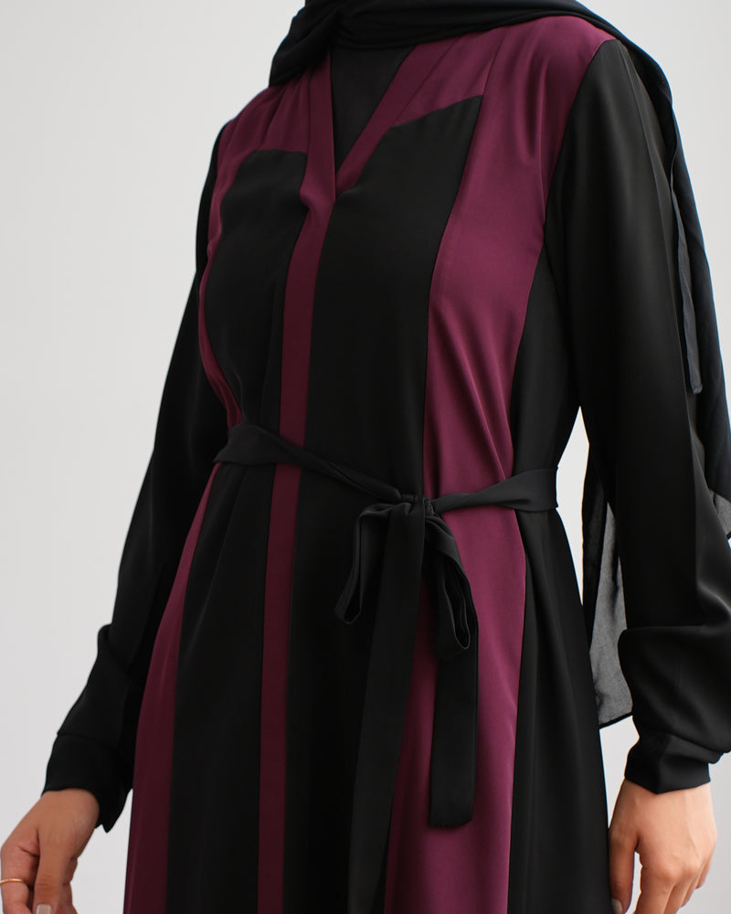 Silk Abaya Burgundy C251