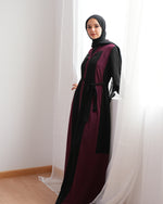 Silk Abaya Burgundy C251