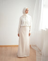 Soft Linen A-Line Skirt Cream C1190