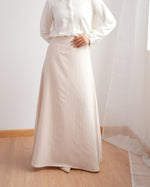 Soft Linen A-Line Skirt Cream C1190