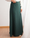 Soft Linen A-Line Skirt Green C1190