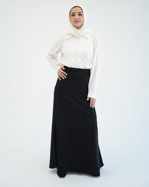 Suede Maxi Skirt Black C231