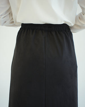 Suede Maxi Skirt Black C231