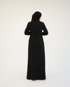 Asymmetrical Pleated Abaya Burgundy C104