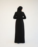 Asymmetrical Pleated Abaya Burgundy C104