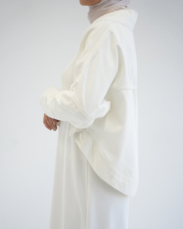 Denim Bolero Jacket White C1600
