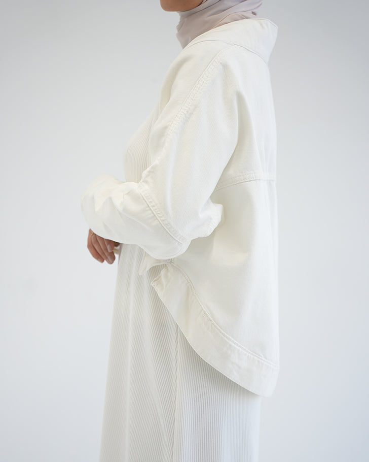 Denim Bolero Jacket White C1600