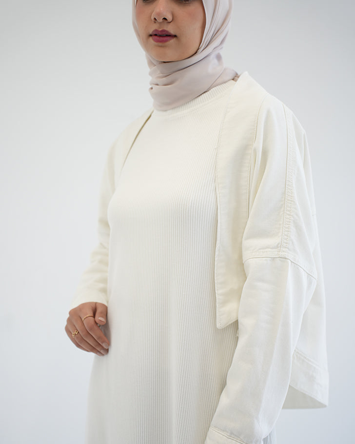 Denim Bolero Jacket White C1600
