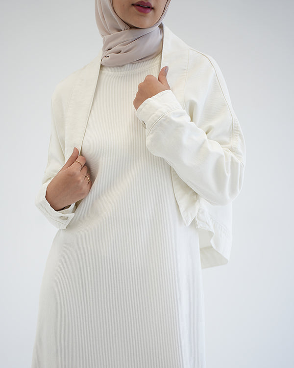 Denim Bolero Jacket White C1600