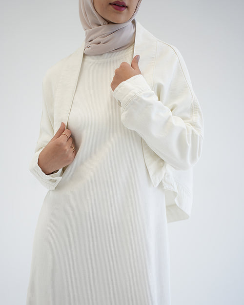 Denim Bolero Jacket White C1600