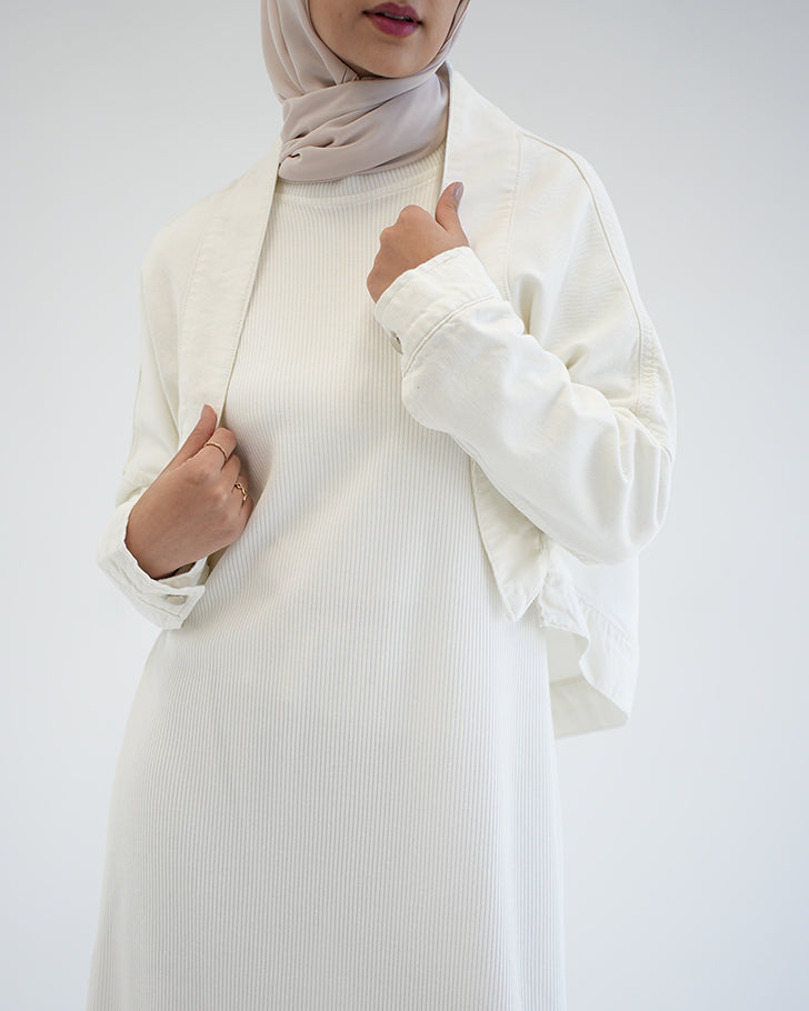 Denim Bolero Jacket White C1600