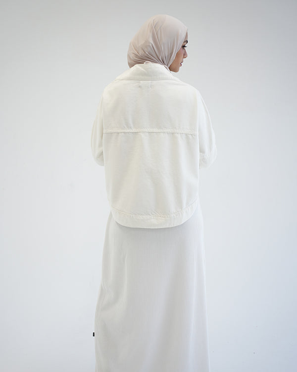 Denim Bolero Jacket White C1600