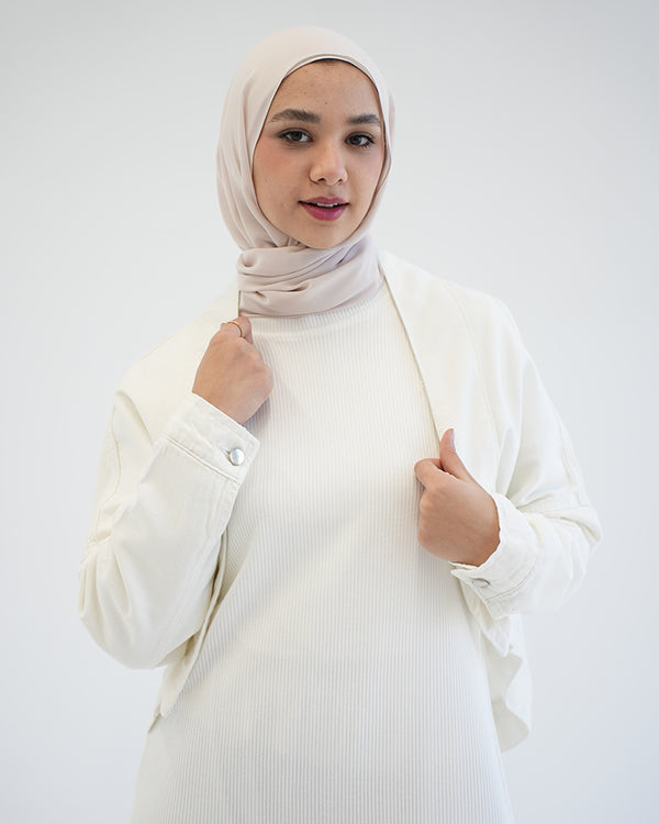 Denim Bolero Jacket White C1600