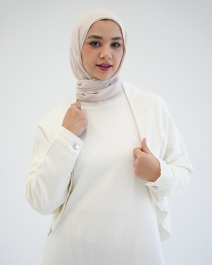 Denim Bolero Jacket White C1600