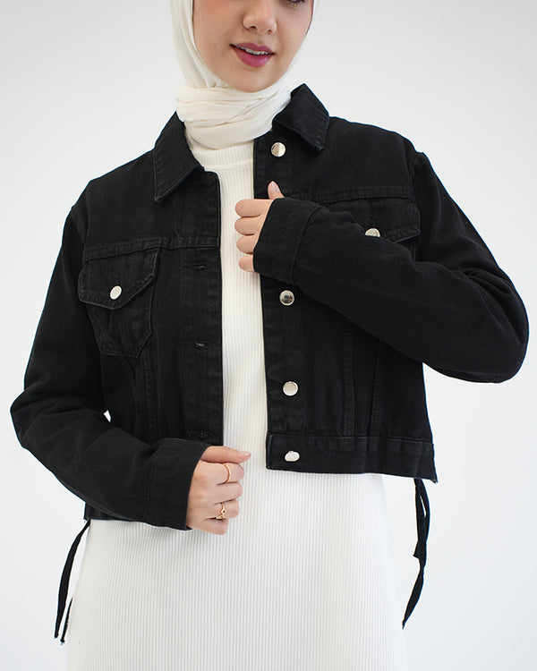 Denim Jacket Black C1601