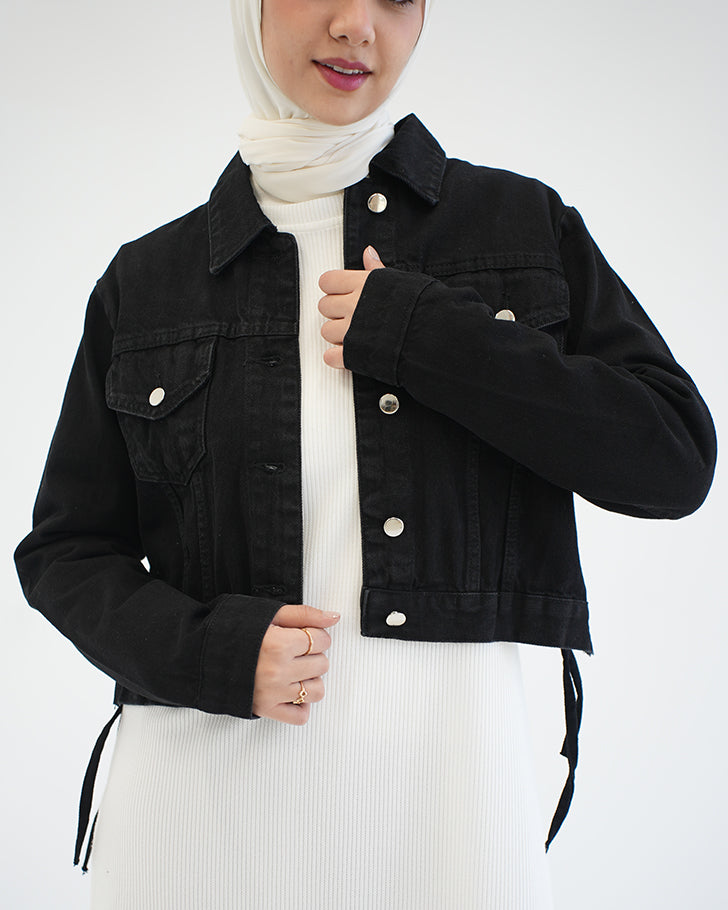 Denim Jacket Black C1601