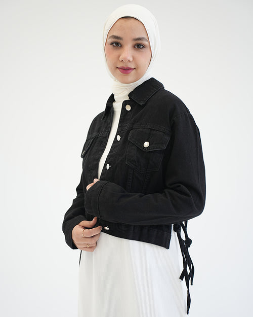 Denim Jacket Black C1601