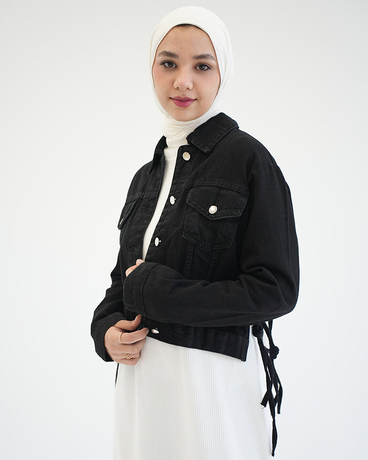 Denim Jacket Black C1601