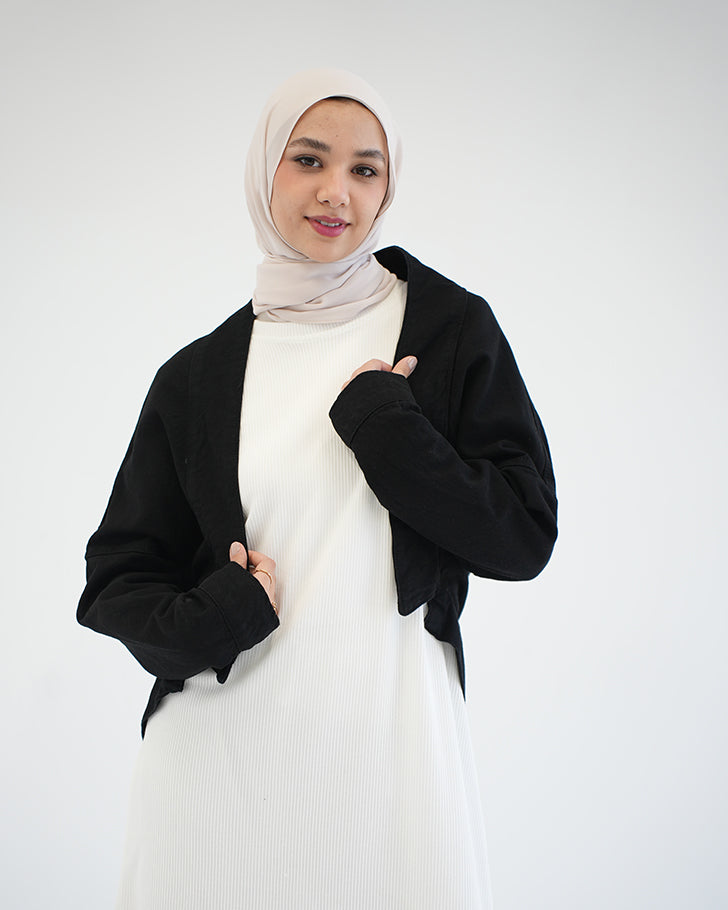 Denim Bolero Jacket Black C1600