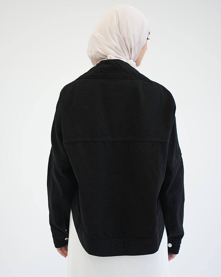 Denim Bolero Jacket Black C1600