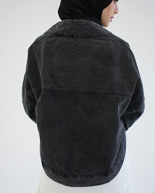 Denim Bolero Jacket Grey C1600