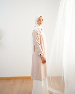 Silk Blend Maxi Chemise Beige C252