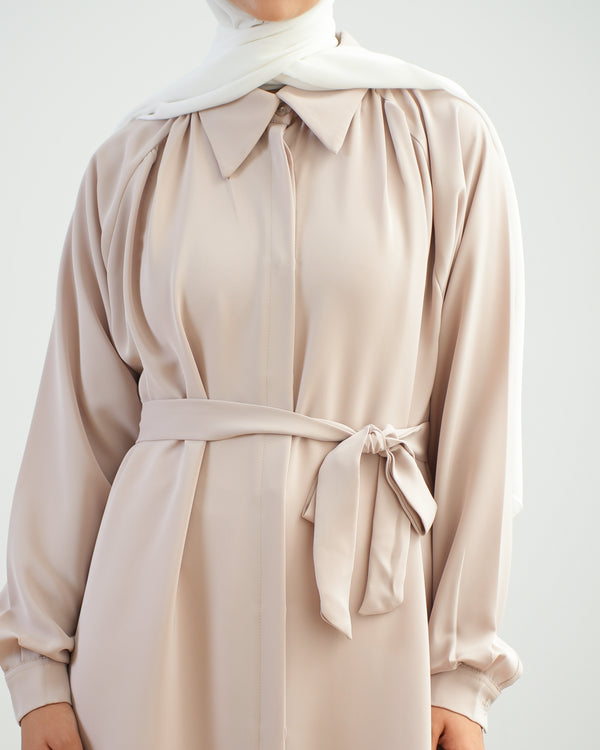 Silk Blend Maxi Chemise Beige C252