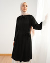 Silk Blend Maxi Chemise Black C252