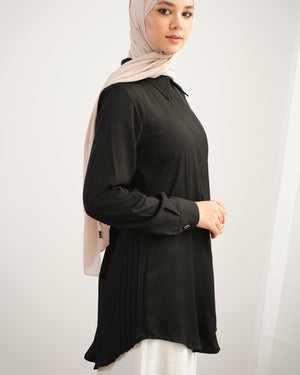 Back Pleated Chemise Black C2341