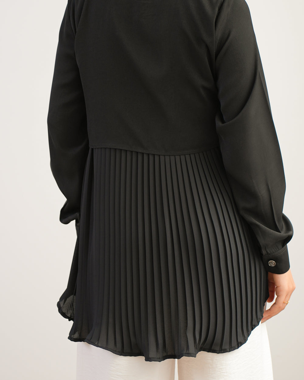 Back Pleated Chemise Black C2341