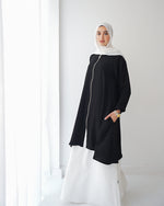 Black Zippered Modest Tunic C239