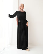Pleated Silk Abaya C98