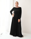 Pleated Silk Abaya C98