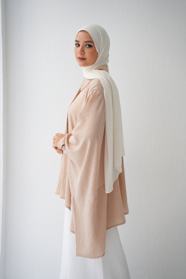 Free Size Shirt Poncho Beige C2191