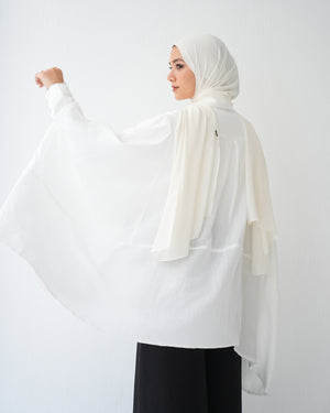 Free Size Shirt Poncho Offwhite C2191