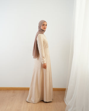 Front Buttoned Suede Dress Beige C86